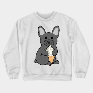 Black French Bulldog Ice Cream Crewneck Sweatshirt